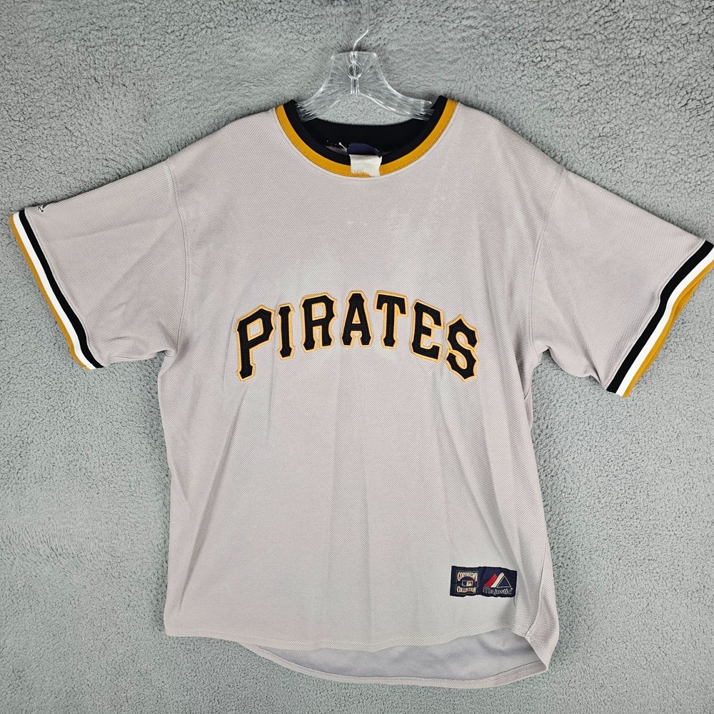 Majestic Jersey Mens Gray Roberto Clemente Pittsburgh Pirates MLB Vintage 21